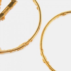 Pre Owned Versace Medusa Gold Tone Hoop Earrings