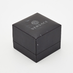 Pre Owned Versace Gold Coin V Gold Tone Earrings