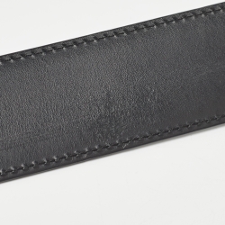 Pre Owned Versace Black Leather Medusa Oval Buckle Belt 110CM