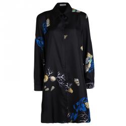 Pre Owned Versace Black Snail Print Long Sleeve Button Front Shirt L