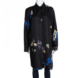 Pre Owned Versace Black Snail Print Long Sleeve Button Front Shirt L