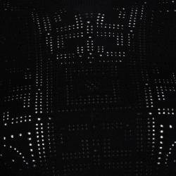 Pre Owned توب فرساتشي قصير أكمام طويلة تريكو مخرم غريكو أسود M