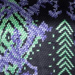 Pre Owned توب فرساتشي كولكشن أكمام طويلة تفاصيل قصات حرير طباعة تريكو أسود M