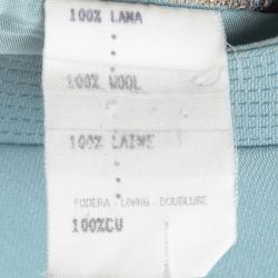 Pre Owned Gianni Versace Powder Blue Wool Cap Sleeve Top M