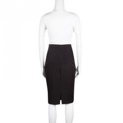 Pre Owned Versace Black Logo Detail High Waist Pencil Skirt S