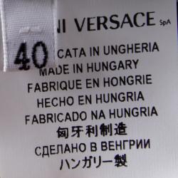 Pre Owned Versace Black Logo Detail High Waist Pencil Skirt S