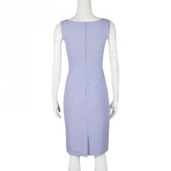 Pre Owned Versace Lilac Textured Cotton Fitted Sleeveless Dress S