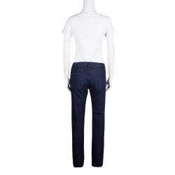 Pre Owned Versace Collection Indigo Dark Wash Denim Straight Fit Jeans M