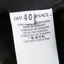 Pre Owned Versace Collection Navy Blue Contrast Panel Buckle Detail Blazer S