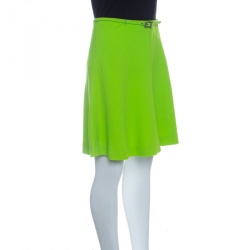 Pre Owned تنورة ميني جيانا فيرساتشي خضراء بحزام M