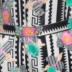 مملوكة مسبقًا فستان قميص فيرساتشي حرير مطبوع مورد بحزام S