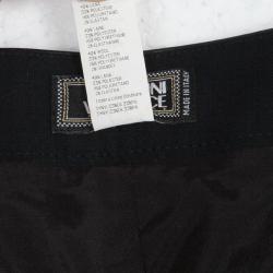 Pre Owned Versace Black Leather Trim Skirt S