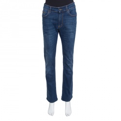 Versace Collection Indigo Faded Effect Denim Trend Fit Jeans L
