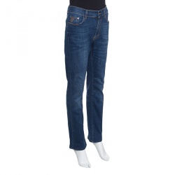 Versace Collection Indigo Faded Effect Denim Trend Fit Jeans L