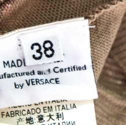 Pre Owned توب فيرساتشي تريكو حرير كتل لونية بقصات مزينة بلا أكمام S