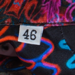 Pre Owned Versace Collection Multicolor Paisley Glow Print Satin Silk Long Sleeve Shirt L