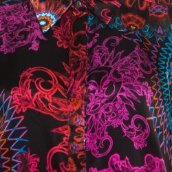 Pre Owned Versace Collection Multicolor Paisley Glow Print Satin Silk Long Sleeve Shirt L
