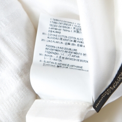 Pre Owned Versace White Cotton Linen Embossed Zip Front Jacket M