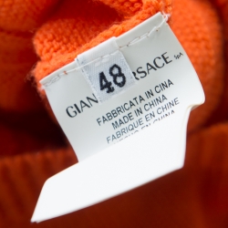 Versace Collection Orange Cable Knit Wool Belted Sweater Dress L
