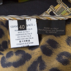 Versace Multicolor Medusa and Leopard Print Silk Boxy Fit Blouse S
