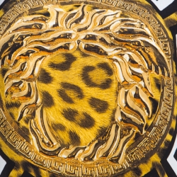 Versace Multicolor Medusa and Leopard Print Silk Boxy Fit Blouse S
