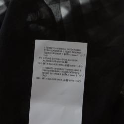 Pre Owned قميص فيرساتشي حرير قطن أسود كاروهات شفاف أزرار ميدوسا S