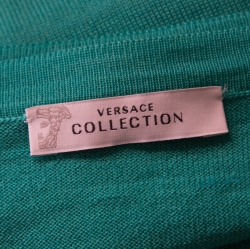 Versace Collection Green Graphic Knit Long Cardigan Set M/L 