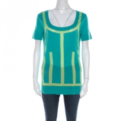 Versace Collection Green Graphic Knit Long Cardigan Set M/L 