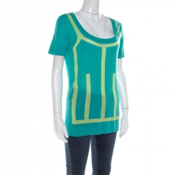 Versace Collection Green Graphic Knit Long Cardigan Set M/L 