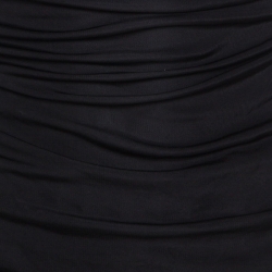 Pre Owned Versace Black Jersey Gold Logo Chain Strap Detail Top S 