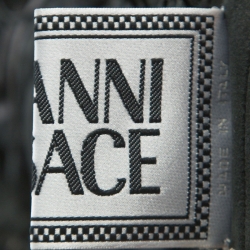 Pre Owned Gianni Versace Vintage Black Leather Fringe Overcoat S