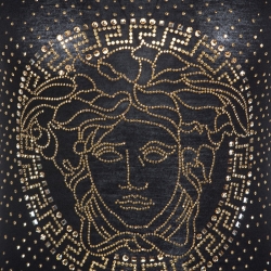 مملوكة مسبقًا Versace Black Jersey Medusa Embellished T-shirt S