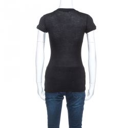 مملوكة مسبقًا Versace Black Jersey Medusa Embellished T-shirt S