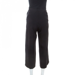 Pre Owned Versace Black Wool Meduda Button Detail Culotte Trousers S