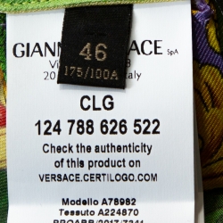 Pre Owned Versace Multicolor Beverly Palm Printed Silk Shirt Dress L
