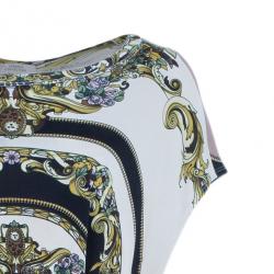 Pre Owned Versace Multiprint Jersey Shift Dress L
