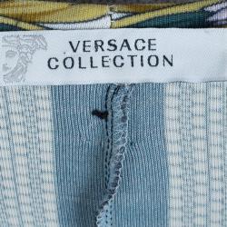 Pre Owned Versace Multiprint Jersey Shift Dress L