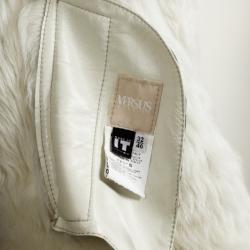 Pre Owned Versace Versus Beige Leather and Suede Fur Coat L