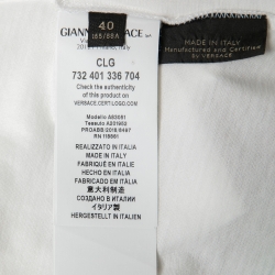 Pre Owned Versace White Cotton Medusa Embellished Short Sleeve T-Shirt S