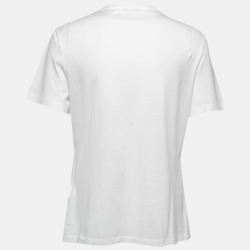 Pre Owned Versace White Cotton Medusa Embellished Short Sleeve T-Shirt S
