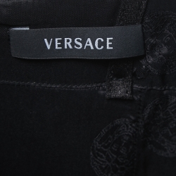 Pre Owned Versace Black Silk Bustier Midi Dress M
