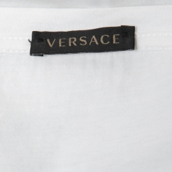 Pre Owned Versace White Cotton Vintage Logo T-Shirt M
