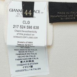 مملوكة مسبقًا Versace Cream Silk Collar Knot Top M