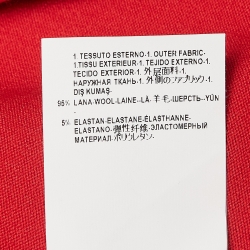 Pre Owned Versace Red  Wool Cut-out Sheath Midi Dress M