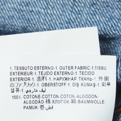 Pre Owned Versace Navy Blue Logo Print Denim Oversized Shirt S