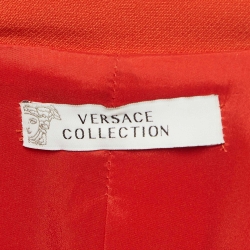 Versace Collection Orange Stretch Crepe Blazer M
