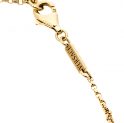 Pre Owned Versace Medusa Diamond 18k Yellow Gold Soft Charm Bracelet