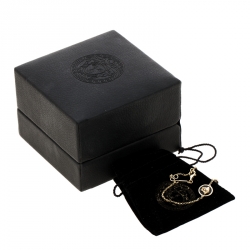 Pre Owned Versace Medusa Diamond 18k Yellow Gold Soft Charm Bracelet