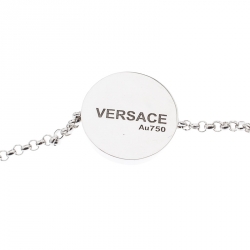 Pre Owned Versace Medusa Diamond 18k White Gold Bracelet 