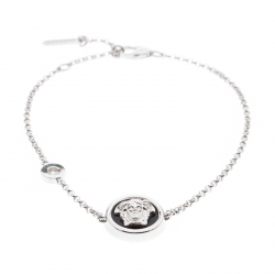 Pre Owned Versace Medusa Diamond 18k White Gold Bracelet 
